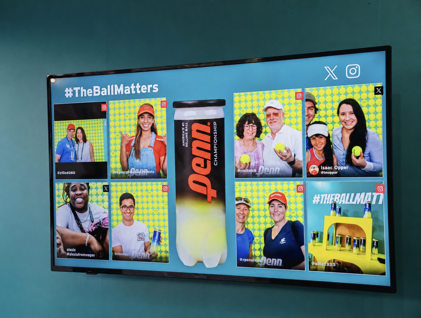 Penn's live social activation screen at the BNP Paribas Open